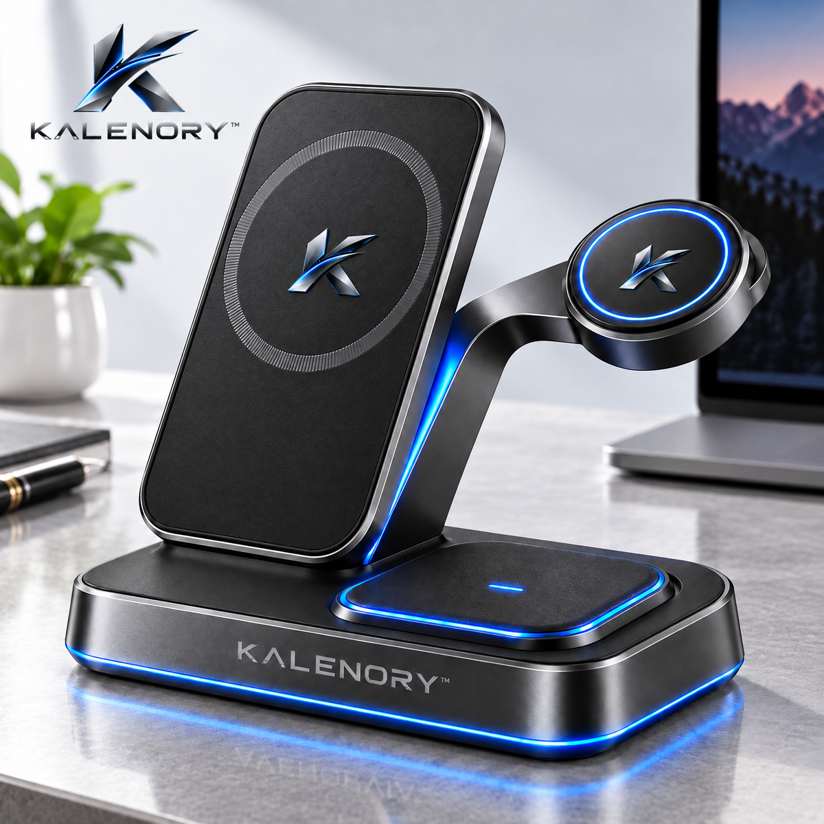Kalrnory™ Multi-Device Charging Station – 5-in-1 Desktop Charging Hub for Phones, Watches, Earbuds & Everyday Electronics
