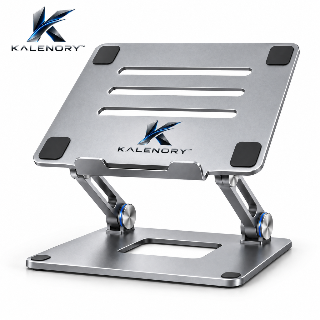 Kalrnory™ ElevateFold Adjustable Laptop Stand – Foldable Ergonomic Desktop Riser for Work, Study & Travel