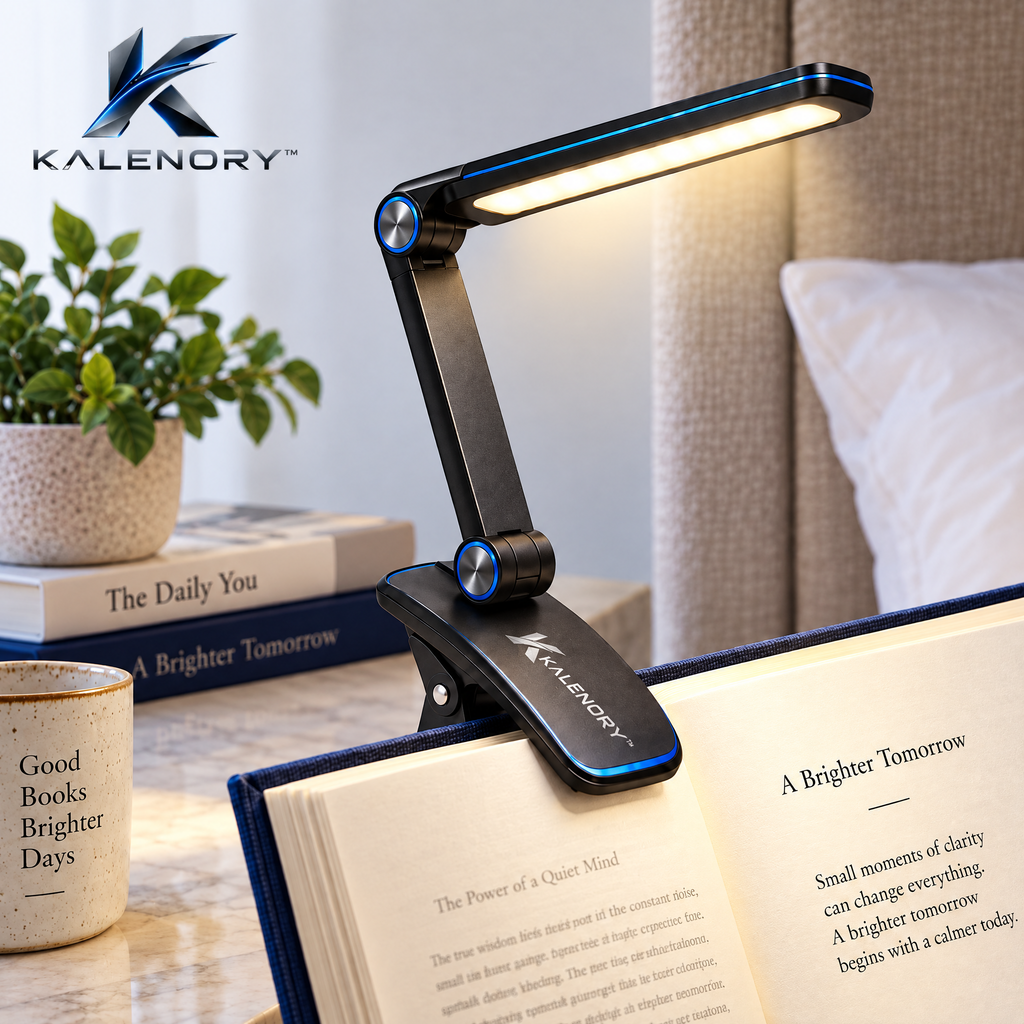 Kalrnory™ FlexBeam Portable Reading Light – Rechargeable Clip-On Book Lamp with 3 Light Tones & Adjustable Brightness