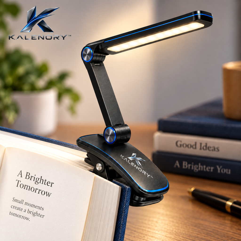 Kalrnory™ FlexBeam Portable Reading Light – Rechargeable Clip-On Book Lamp with 3 Light Tones & Adjustable Brightness