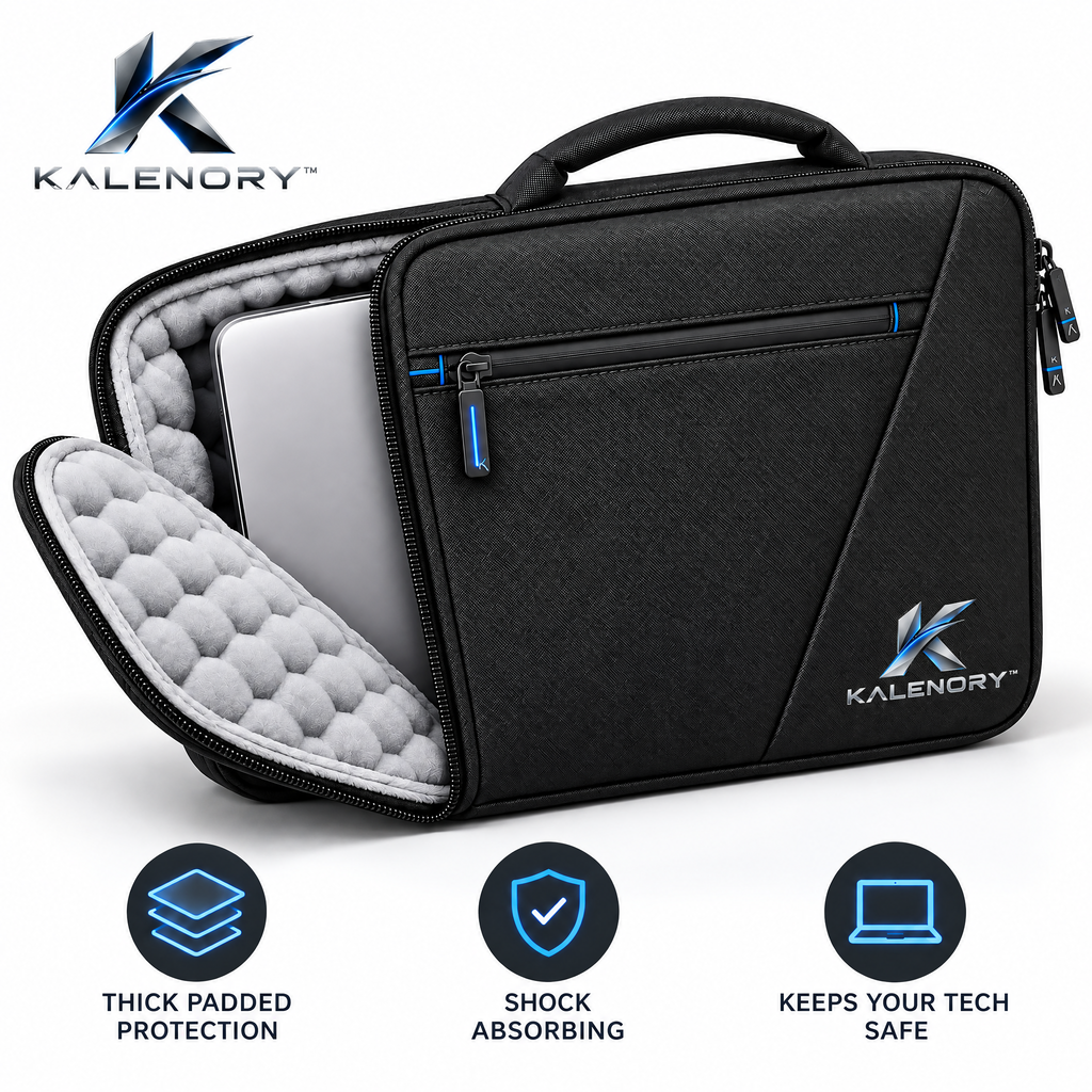 Kalrnory™ UrbanShield Laptop Organizer Bag – Padded Computer Sleeve with Accessory Storage for Work, Travel & Everyday Carry