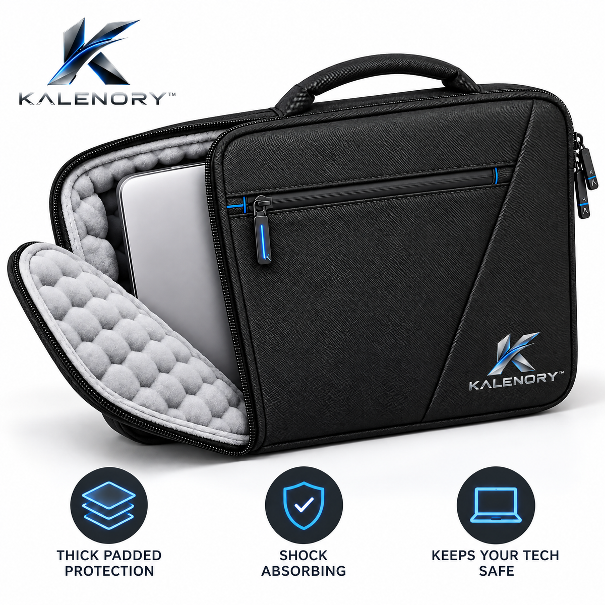 Kalrnory™ UrbanShield Laptop Organizer Bag – Padded Computer Sleeve with Accessory Storage for Work, Travel & Everyday Carry