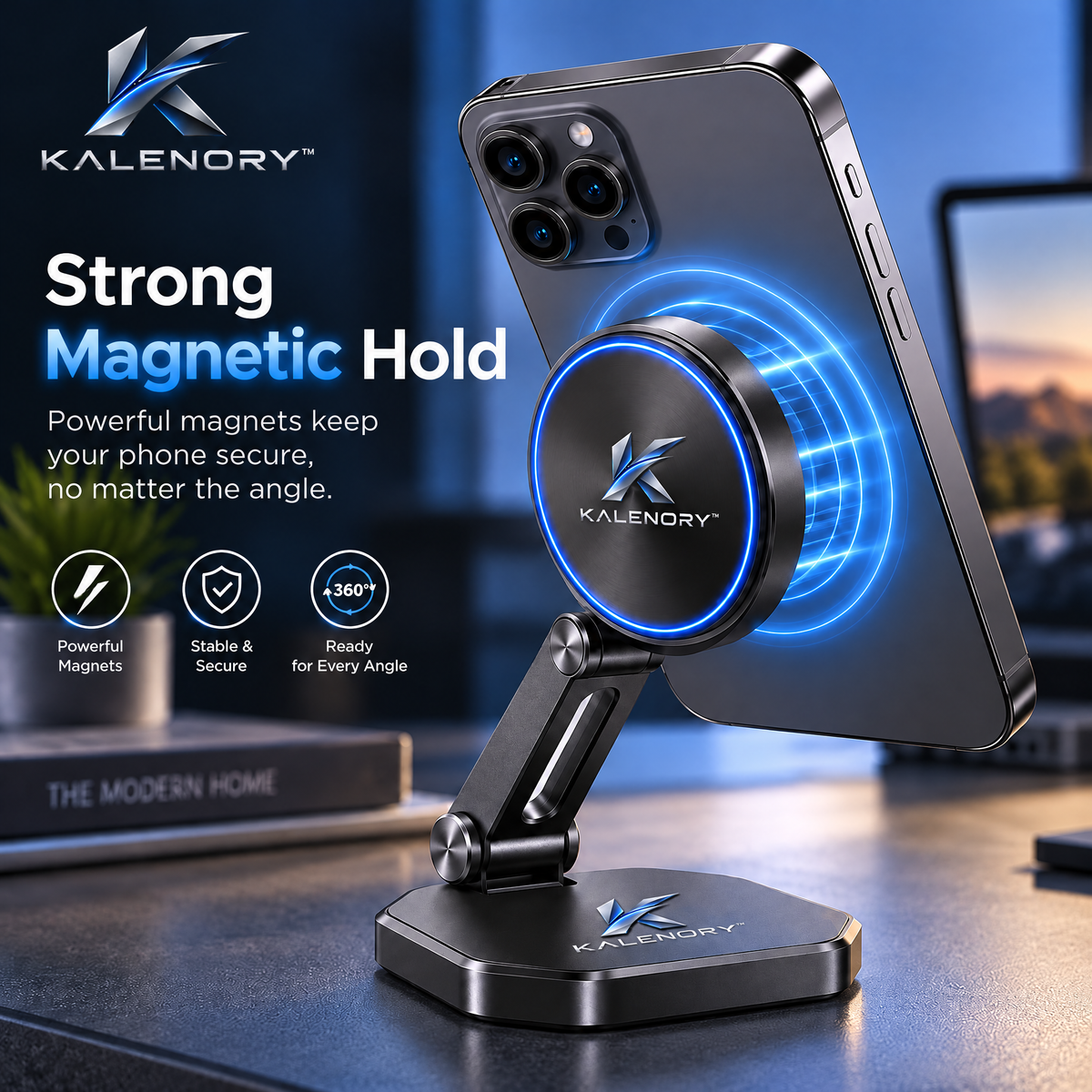 Kalrnory™ PocketFold Adjustable Phone Stand – Compact Fold-Flat Desktop Holder for Work, Travel, Video Calls & Everyday Viewing