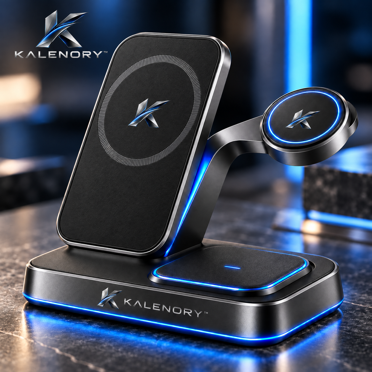 Kalrnory™ Multi-Device Charging Station – 5-in-1 Desktop Charging Hub for Phones, Watches, Earbuds & Everyday Electronics