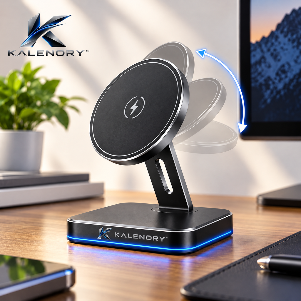 Kalrnory™ 15W Slim Wireless Charging Pad – Fast Desktop Charger for Phones, Earbuds & Everyday Devices