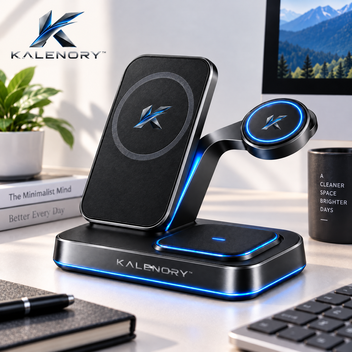 Kalrnory™ Multi-Device Charging Station – 5-in-1 Desktop Charging Hub for Phones, Watches, Earbuds & Everyday Electronics