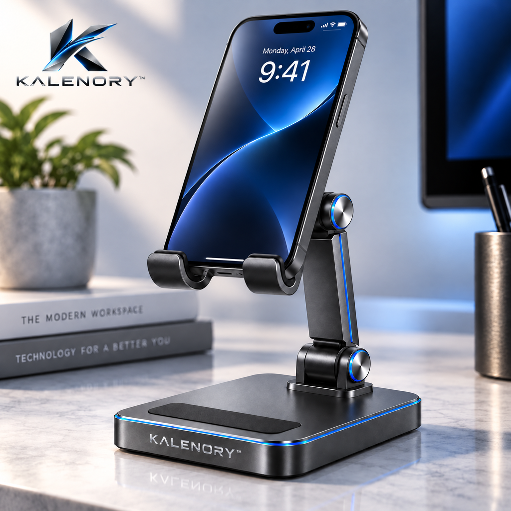 Kalrnory™ Adjustable Foldable Phone Stand – Multi-Angle Desktop Holder for Work, Video Calls, Streaming & Everyday Viewing