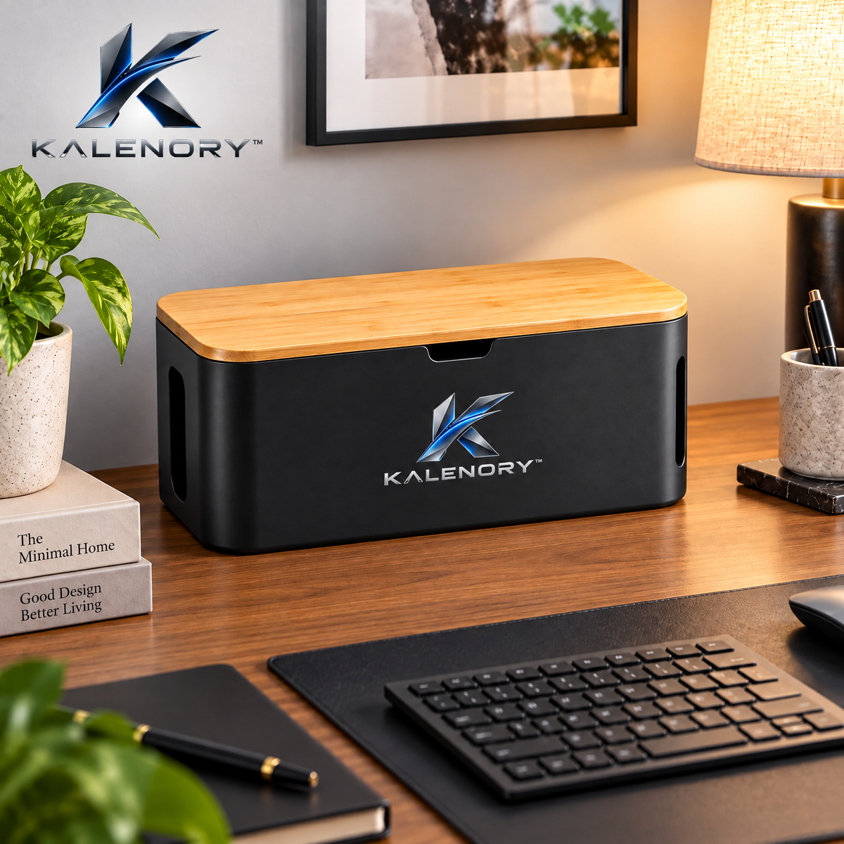 Kalrnory™ Cable Management Box – Power Strip & Cord Organizer with Ventilated Lid for Desks, Offices & Home Charging Areas