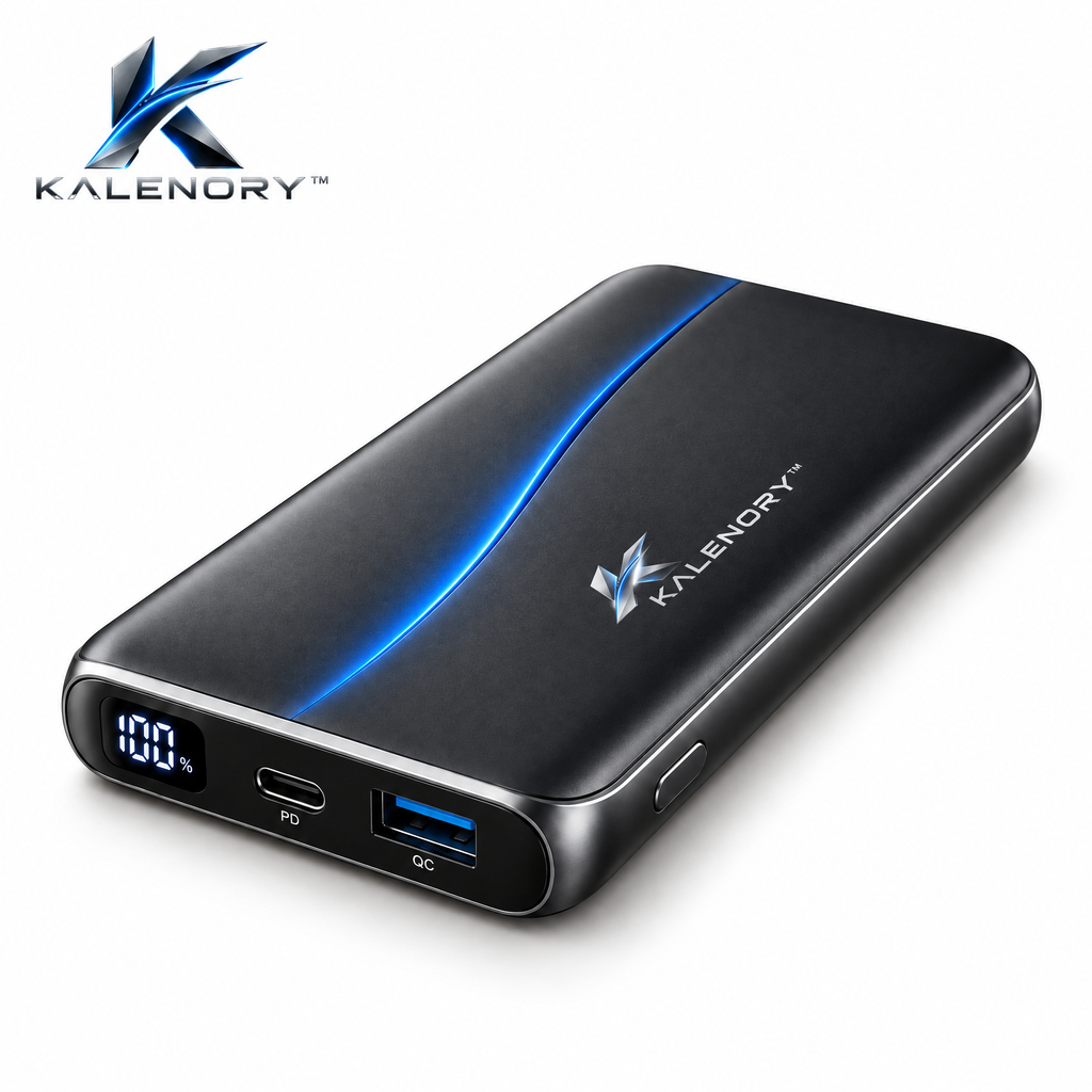 Kalrnory™ 10,000mAh Compact Portable Power Bank – 20W Fast-Charge Travel Battery with USB-C, Dual Output & Digital Power Display