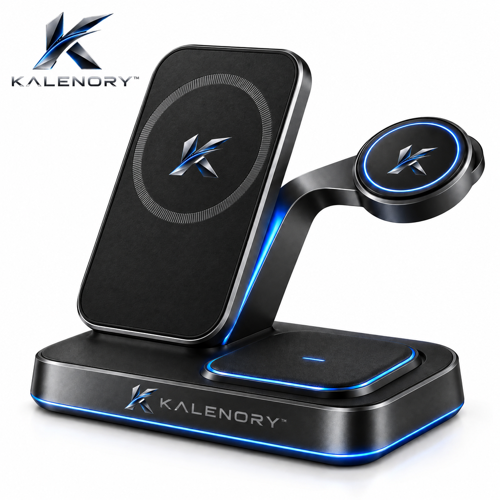 Kalrnory™ Multi-Device Charging Station – 5-in-1 Desktop Charging Hub for Phones, Watches, Earbuds & Everyday Electronics