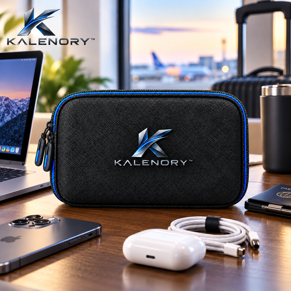 Kalrnory™ Travel Tech Organizer Bag – Multi-Layer Electronic Accessories Case for Cables, Chargers, Power Banks & Everyday Travel Gear